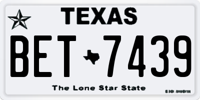 TX license plate BET7439