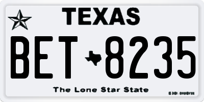 TX license plate BET8235