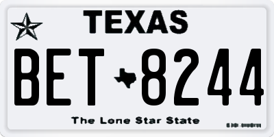 TX license plate BET8244