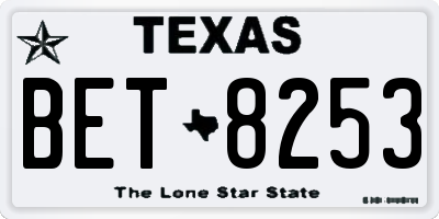 TX license plate BET8253