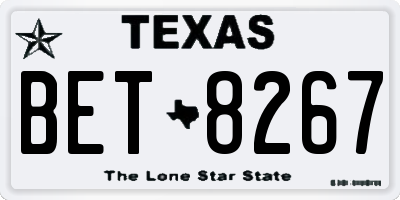 TX license plate BET8267