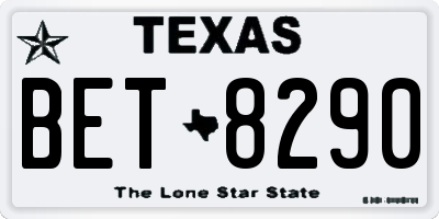 TX license plate BET8290