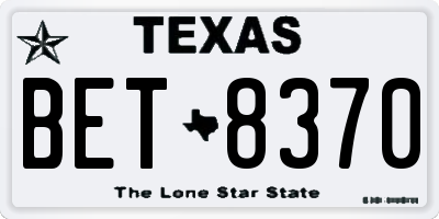 TX license plate BET8370