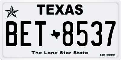 TX license plate BET8537