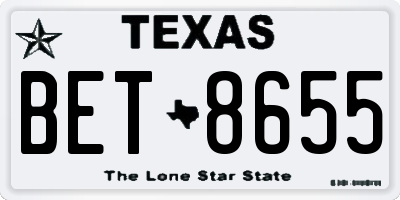 TX license plate BET8655