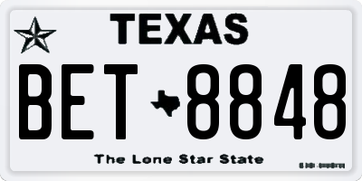 TX license plate BET8848