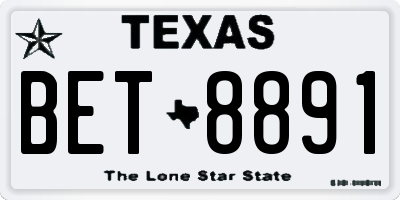 TX license plate BET8891