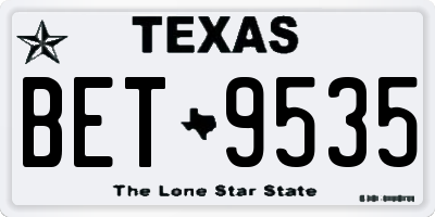 TX license plate BET9535
