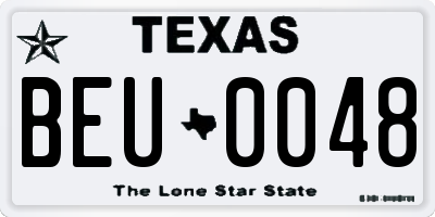 TX license plate BEU0048