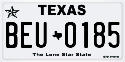 TX license plate BEU0185