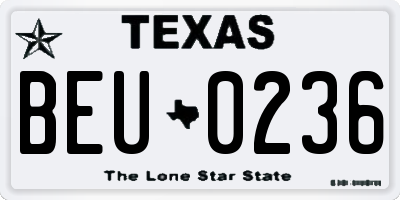 TX license plate BEU0236