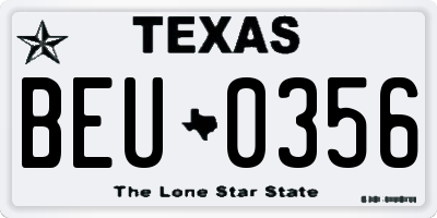 TX license plate BEU0356