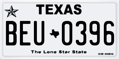TX license plate BEU0396