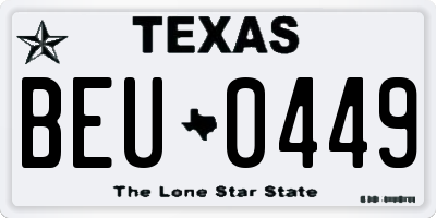 TX license plate BEU0449