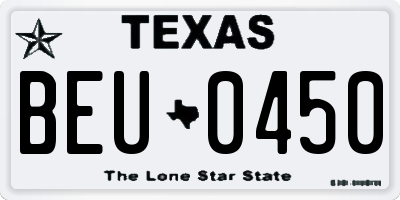 TX license plate BEU0450