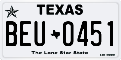 TX license plate BEU0451