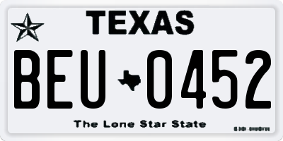 TX license plate BEU0452