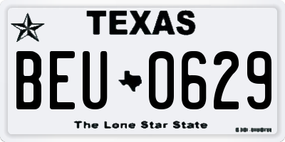 TX license plate BEU0629