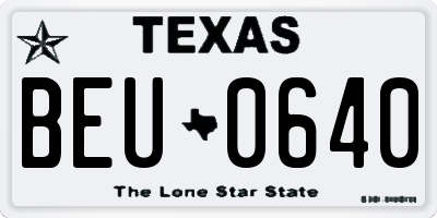 TX license plate BEU0640