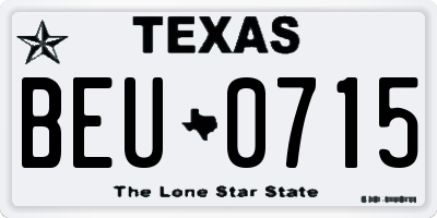 TX license plate BEU0715