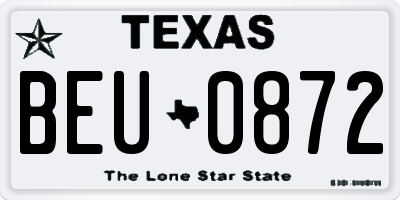 TX license plate BEU0872