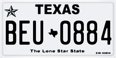TX license plate BEU0884