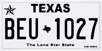 TX license plate BEU1027