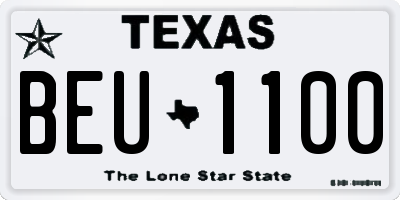 TX license plate BEU1100
