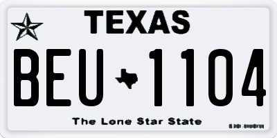 TX license plate BEU1104