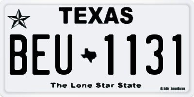 TX license plate BEU1131