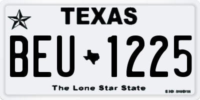 TX license plate BEU1225