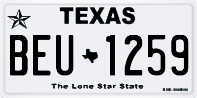 TX license plate BEU1259