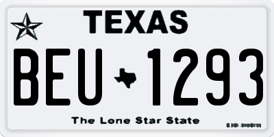 TX license plate BEU1293