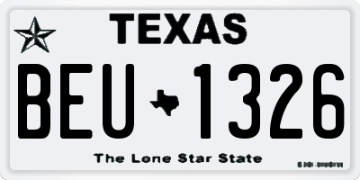 TX license plate BEU1326