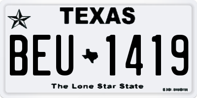 TX license plate BEU1419