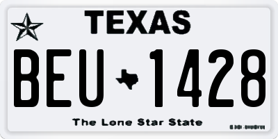 TX license plate BEU1428