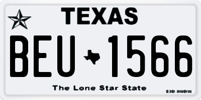 TX license plate BEU1566