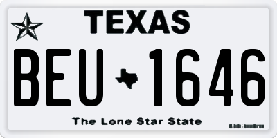 TX license plate BEU1646