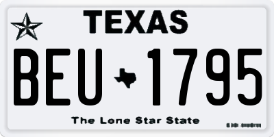 TX license plate BEU1795