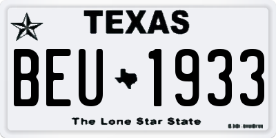 TX license plate BEU1933