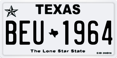 TX license plate BEU1964