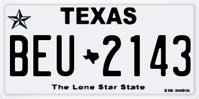 TX license plate BEU2143
