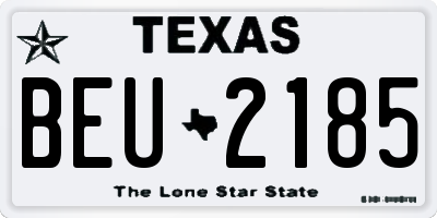 TX license plate BEU2185