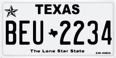 TX license plate BEU2234