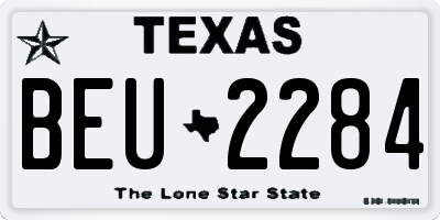 TX license plate BEU2284