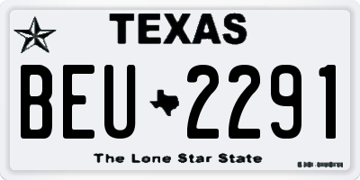 TX license plate BEU2291