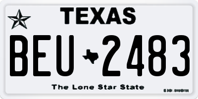 TX license plate BEU2483