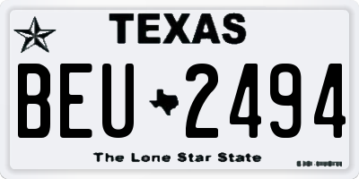 TX license plate BEU2494