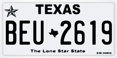 TX license plate BEU2619