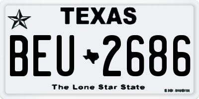 TX license plate BEU2686